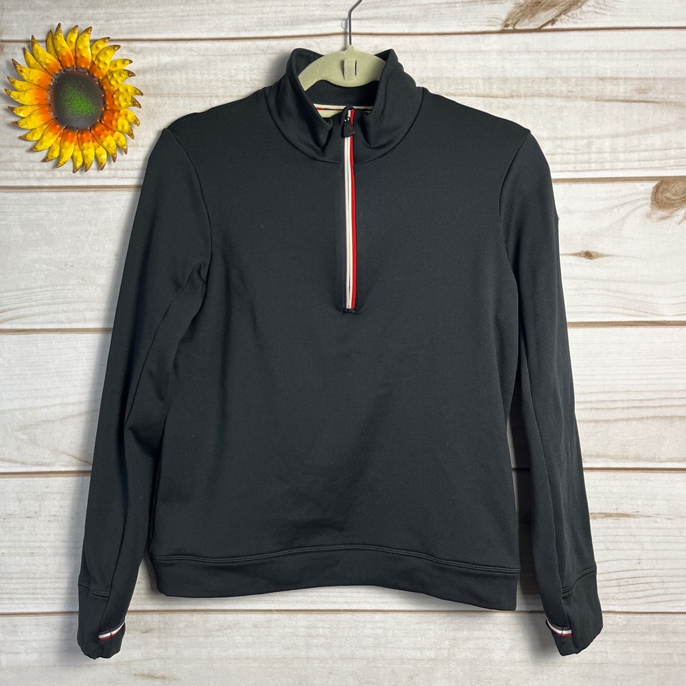 Moncler Black Quarter Zip Long Sleeve Track Jacket Kids 14 boys girls M